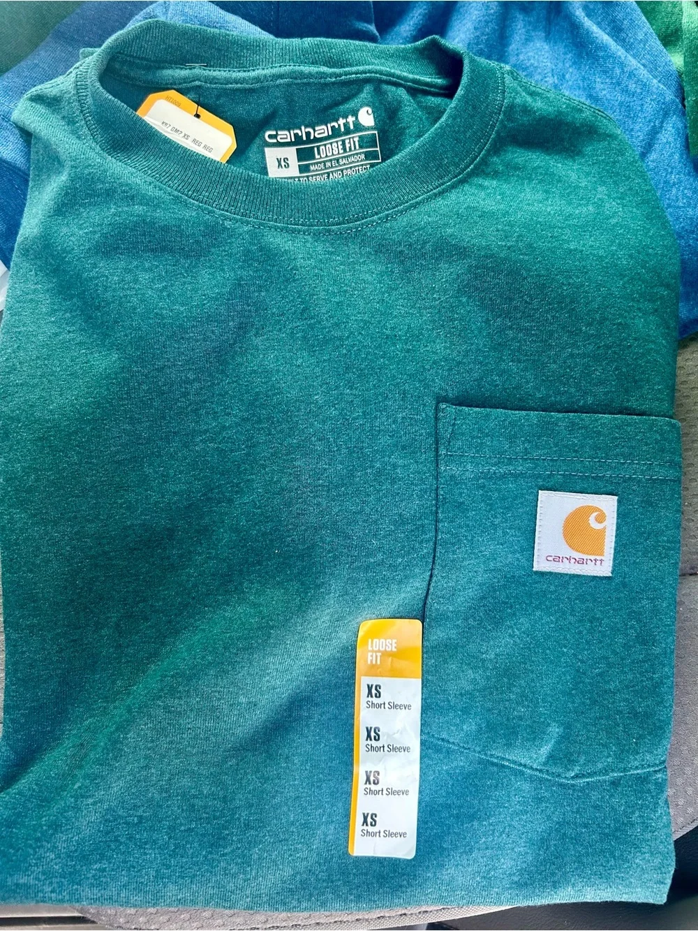 Carhartt Teal Green Short Sleeve Pocket Tee